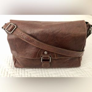 JACK GEORGES Voyager Olivia Buffalo Leather Flap Over Crossbody Bag